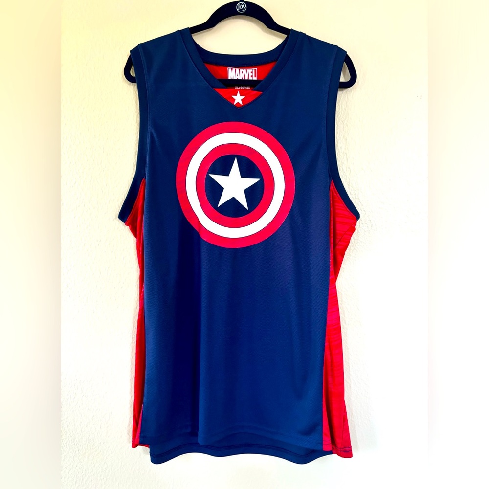 NWOT Marvel Captain America Basketball Jersey XL (46/48)